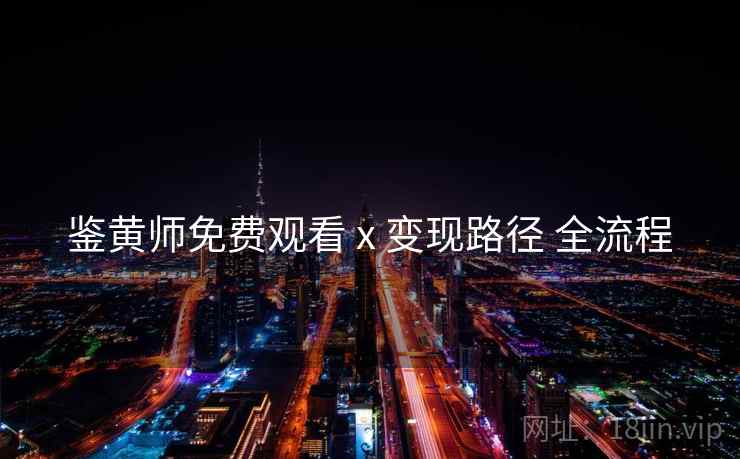 鉴黄师免费观看 x 变现路径 全流程